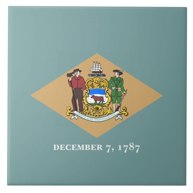 State Flag of Delaware (DE, USA) Tile (Front)