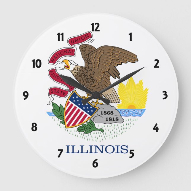 State Flag of Illinois Large Clock (Front)