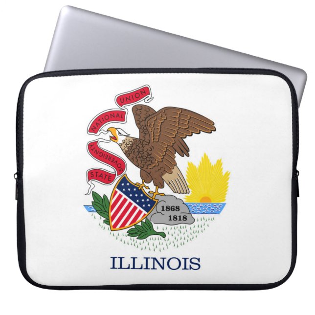 State Flag of Illinois, USA Laptop Sleeve (Front)