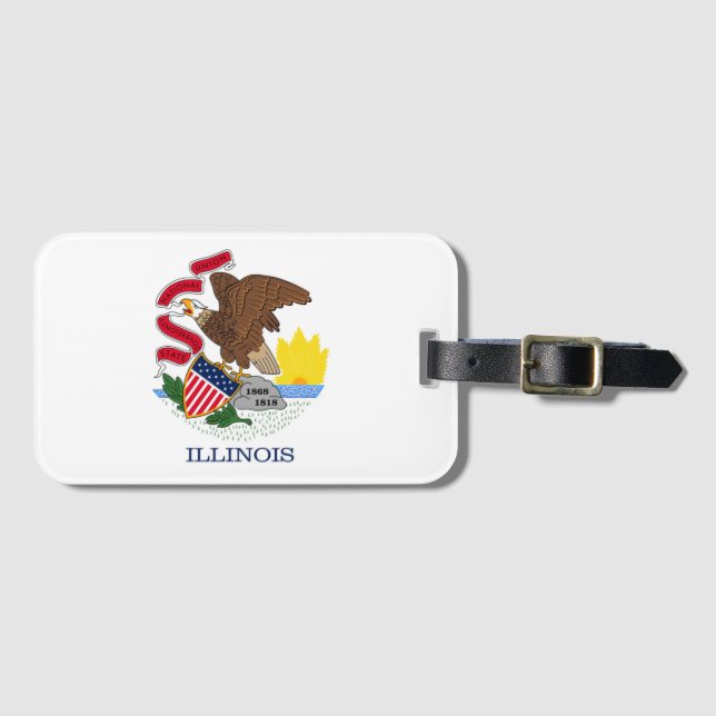 State Flag of Illinois, USA Luggage Tag (Front Horizontal)
