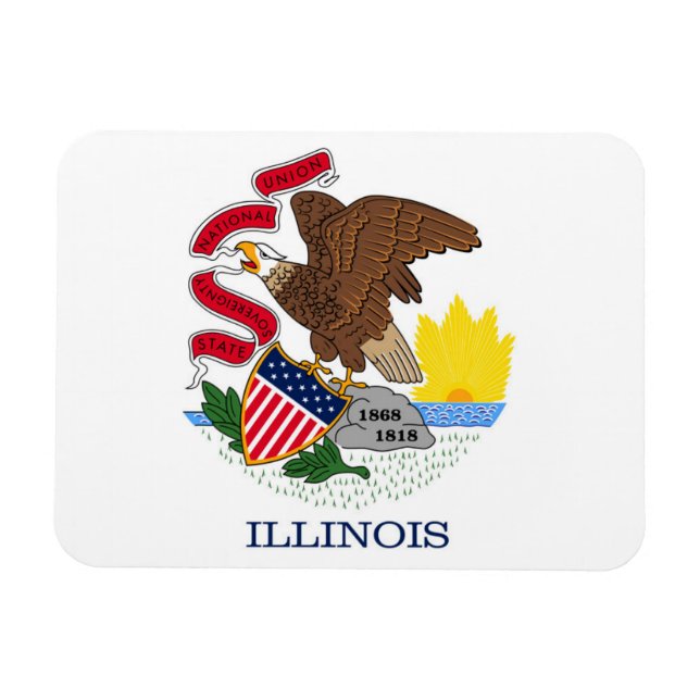 State Flag of Illinois, USA Magnet (Horizontal)