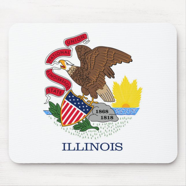 State Flag of Illinois, USA Mouse Mat (Front)