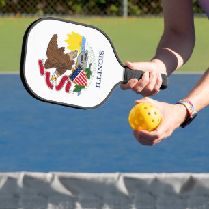 State Flag of Illinois, USA Pickleball Paddle
