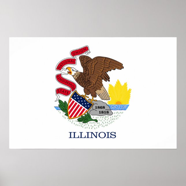 State Flag of Illinois, USA Poster (Front)
