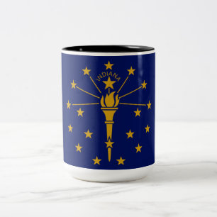 State Flag of Indiana Two-Tone Coffee Mug