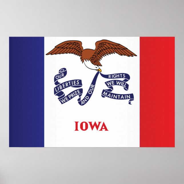 State Flag of Iowa, USA Poster (Front)