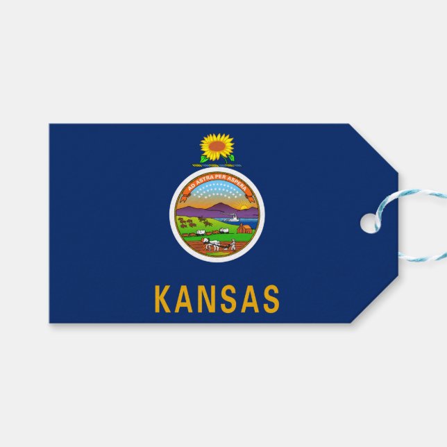 State Flag of Kansas Gift Tags (Front (Horizontal))