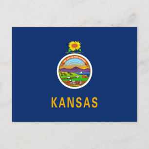 State Flag of Kansas Postcard