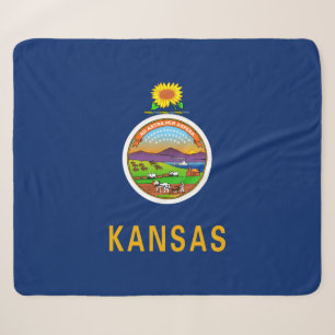 State Flag of Kansas Sherpa Blanket