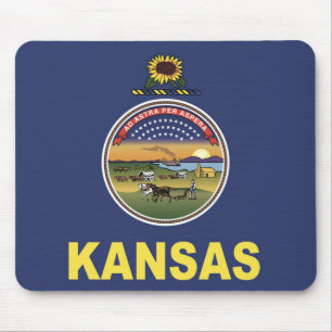 State Flag of Kansas, USA Mouse Mat