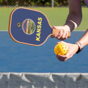 State Flag of Kansas, USA Pickleball Paddle