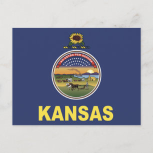 State Flag of Kansas, USA Postcard