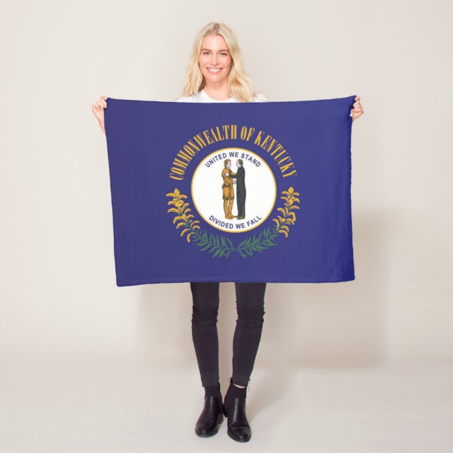 State Flag of Kentucky, USA Fleece Blanket (In Situ)