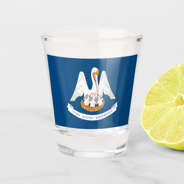 State Flag of Louisiana Shot Glass (Front)