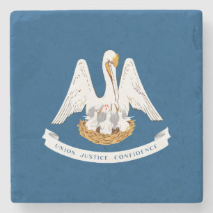 State Flag of Louisiana Stone Coaster