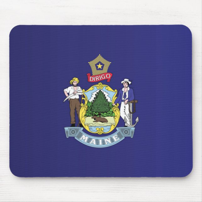 State Flag of Maine, USA Mouse Mat (Front)