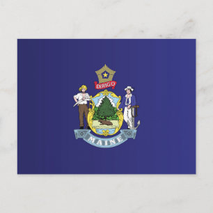 State Flag of Maine, USA Postcard