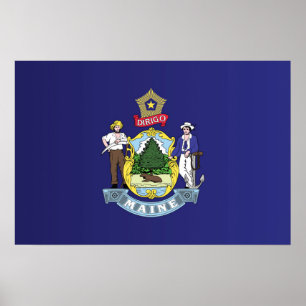 State Flag of Maine, USA Poster