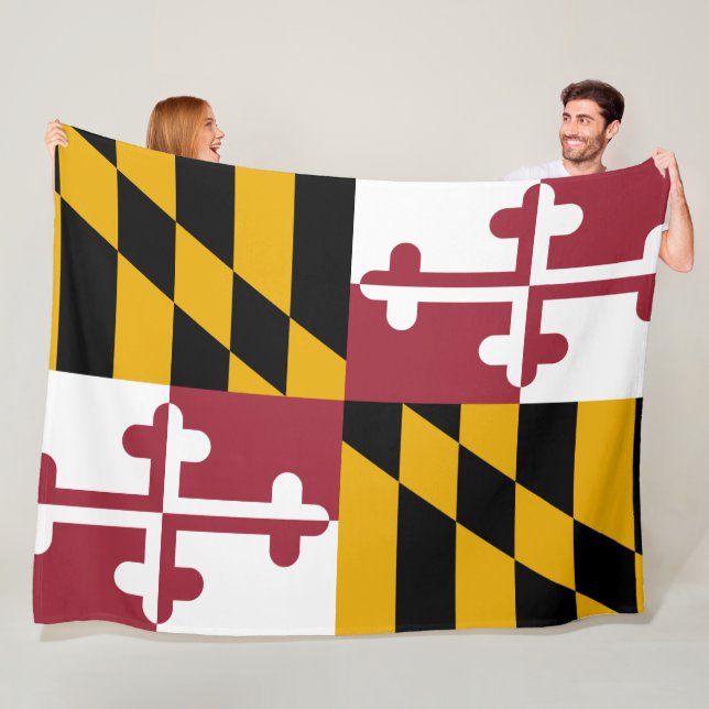 State Flag of Maryland Fleece Blanket (In Situ)