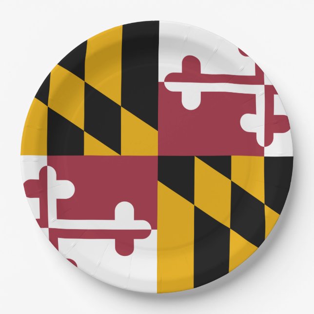 State Flag of Maryland Paper Plate (Front)
