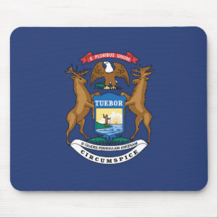 State Flag of Michigan, USA Mouse Mat