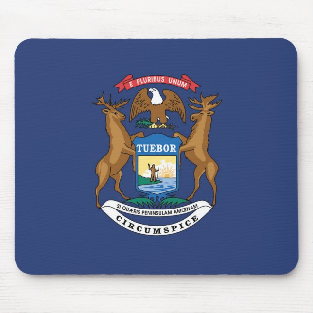 State Flag of Michigan, USA Mouse Mat (Front)