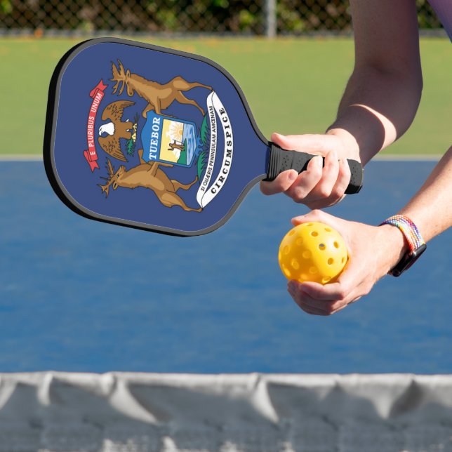 State Flag of Michigan, USA Pickleball Paddle (Insitu)