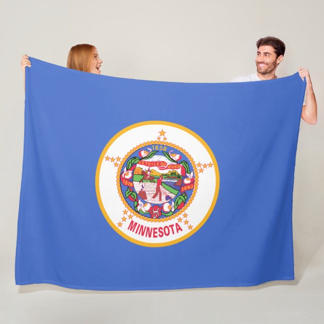 State Flag of Minnesota Fleece Blanket (In Situ)