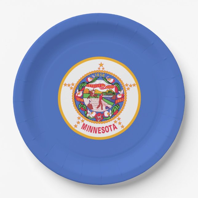 State Flag of Minnesota Paper Plate (Front)