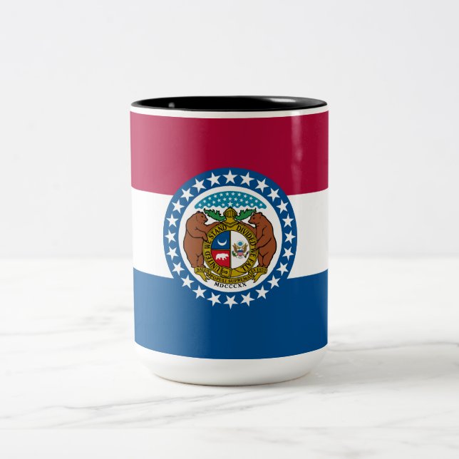 State Flag of Missouri Two-Tone Coffee Mug (Center)