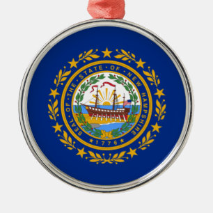 State Flag of New Hampshire Ceramic Ornament
