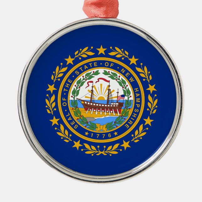State Flag of New Hampshire Ceramic Ornament (Front)