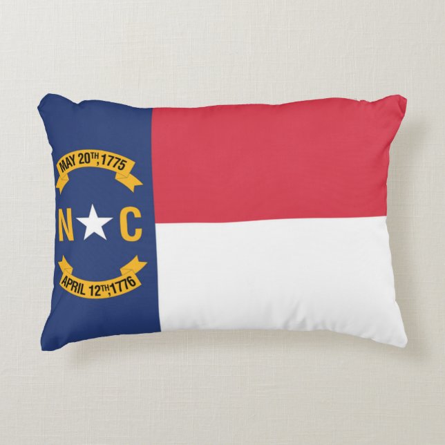 State Flag of North Carolina, USA Decorative Cushion (Front)