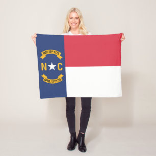 State Flag of North Carolina, USA Fleece Blanket