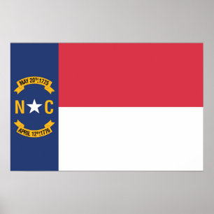 State Flag of North Carolina, USA Poster