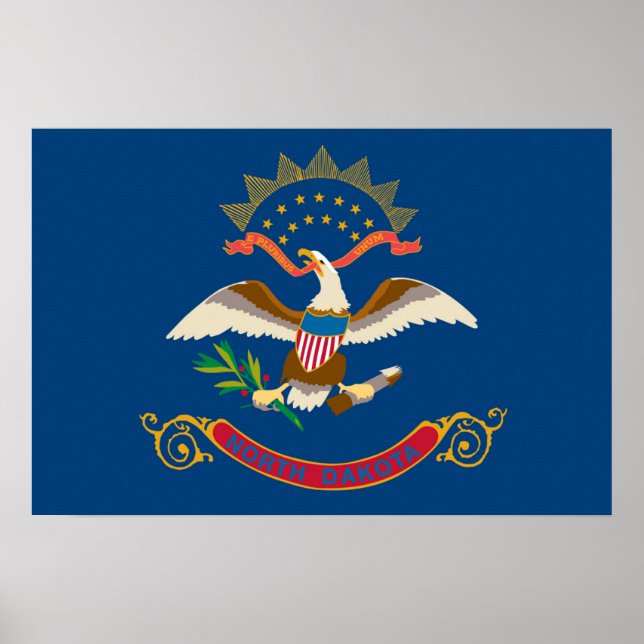 State Flag of North Dakota, USA Poster (Front)