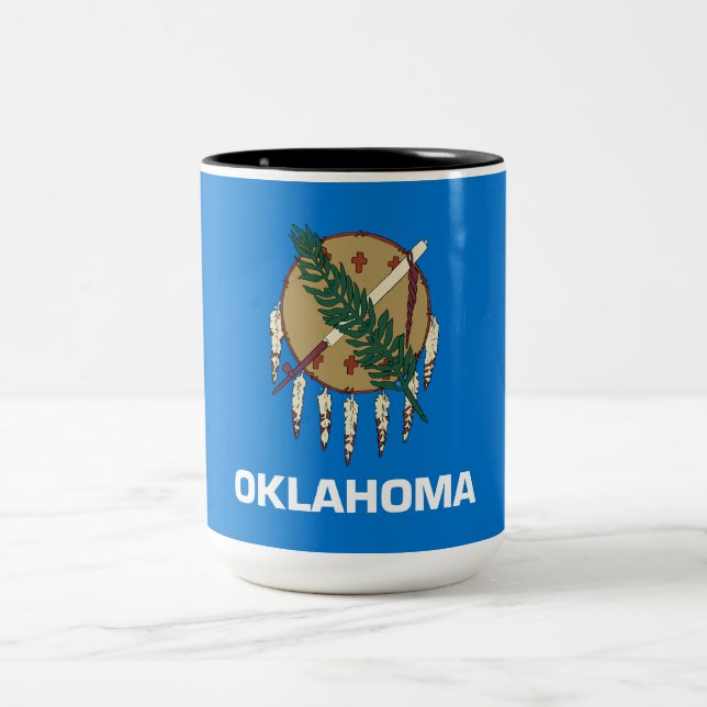State Flag of Oklahoma Two-Tone Coffee Mug (Center)
