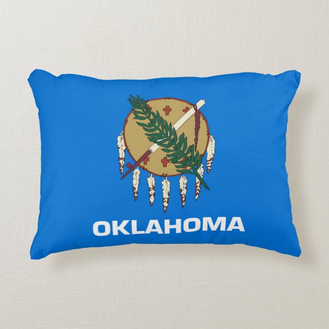 State Flag of Oklahoma, USA Decorative Cushion (Front)