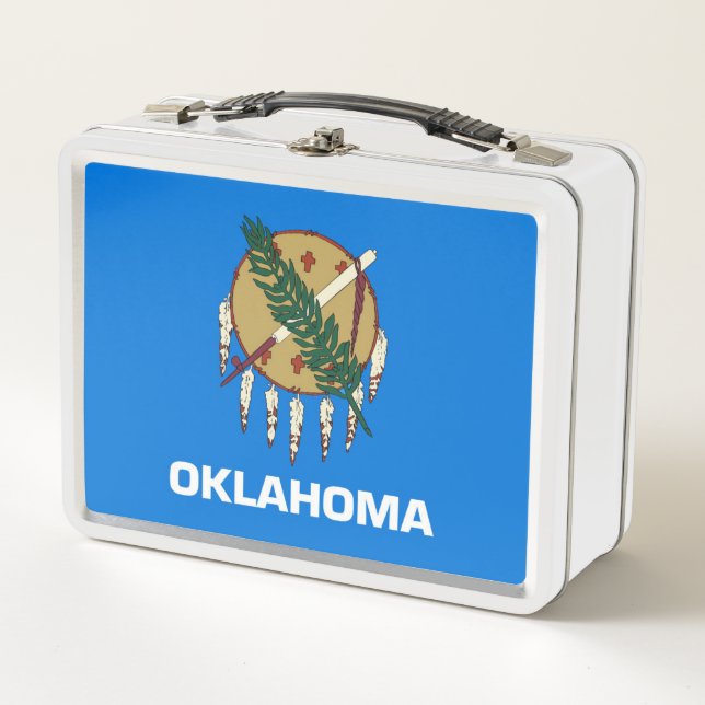 State Flag of Oklahoma, USA Metal Lunch Box (Front)