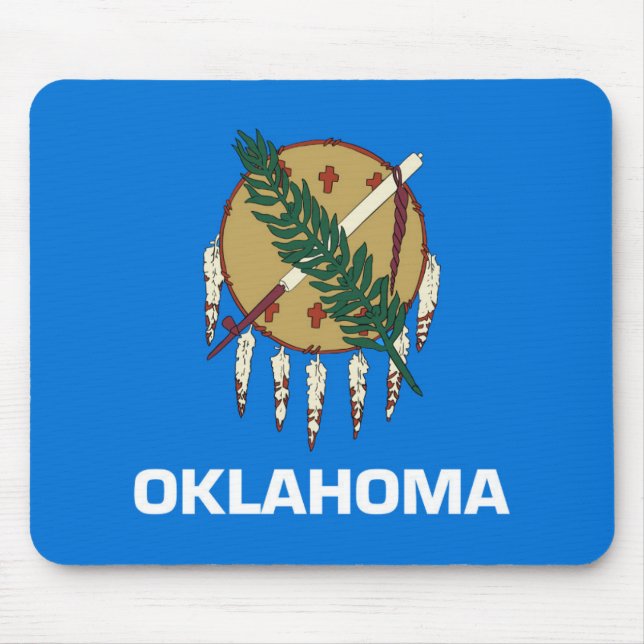 State Flag of Oklahoma, USA Mouse Mat (Front)