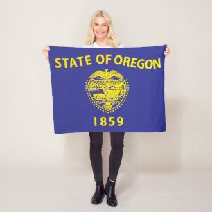 State Flag of Oregon, USA Fleece Blanket