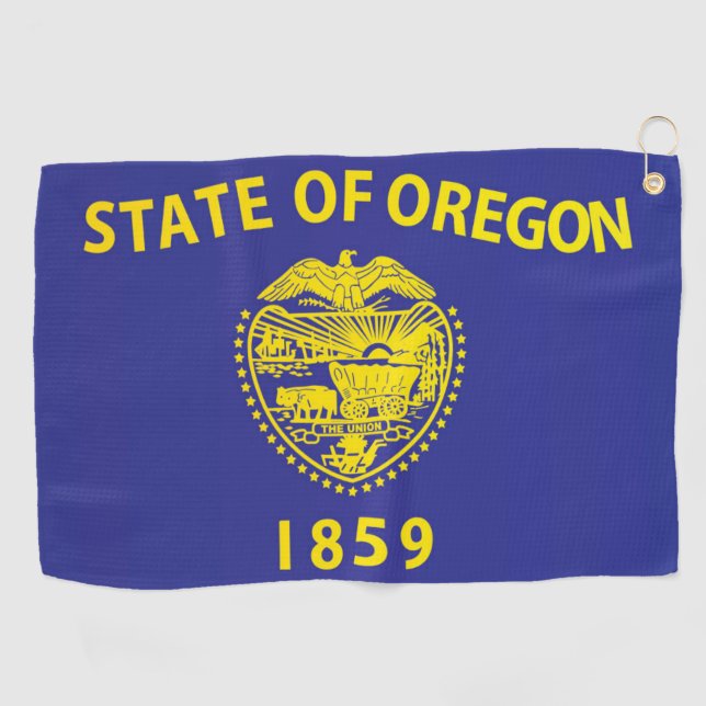 State Flag of Oregon, USA Golf Towel (Horizontal)