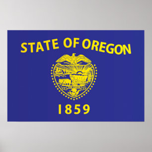 State Flag of Oregon, USA Poster