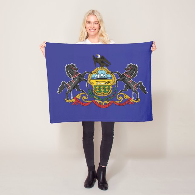 State Flag of Pennsylvania, USA Fleece Blanket (In Situ)