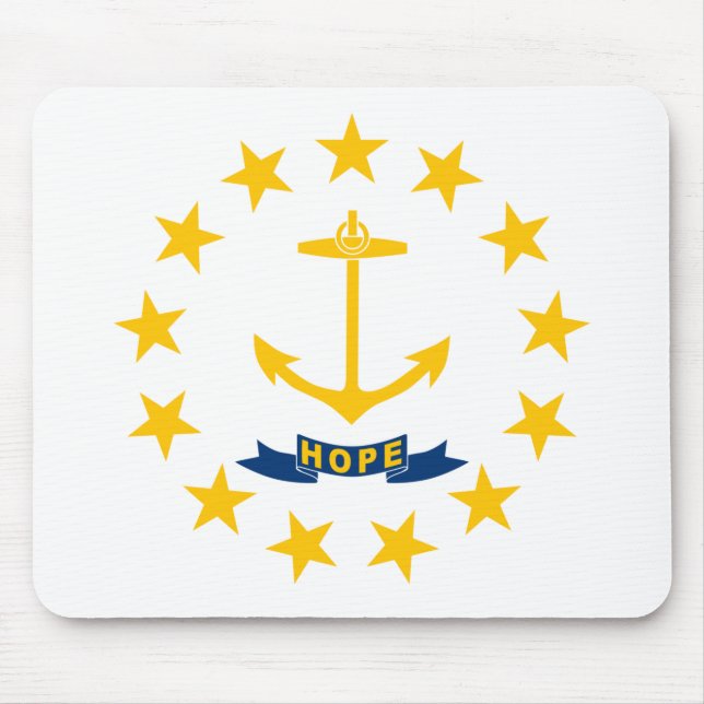 State Flag of Rhode Island Mouse Mat (Front)
