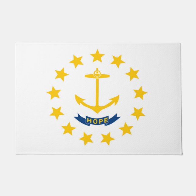 State Flag of Rhode Island, USA Doormat (Front)