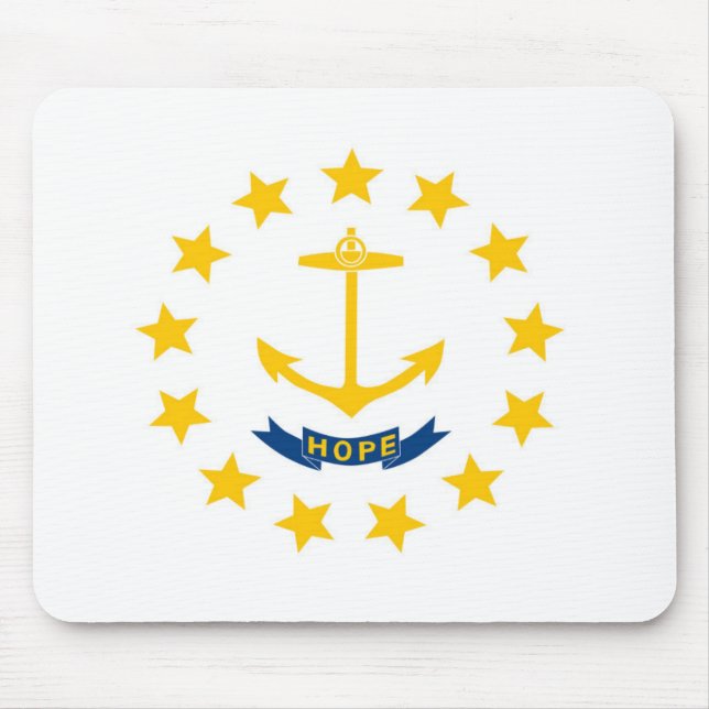 State Flag of Rhode Island, USA Mouse Mat (Front)