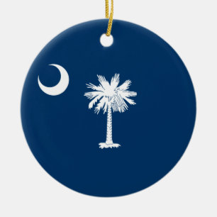 State Flag of South Carolina Ceramic Tree Decoration