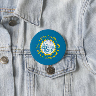 State Flag of South Dakota 7.5 Cm Round Badge