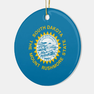 State Flag of South Dakota Ceramic Tree Decoration